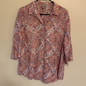 Chicos Linen 3/4 sleeve shirt, 3p